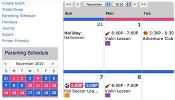 free custody calendar access is included with your ofw subscription.