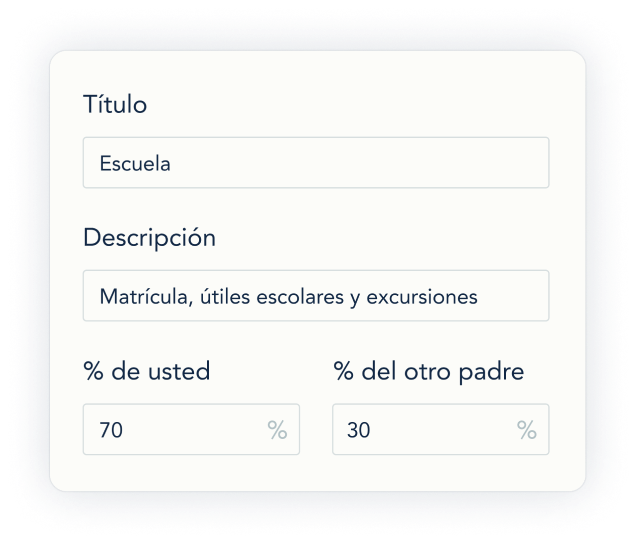 Categorías de gastos en OurFamilyWizard