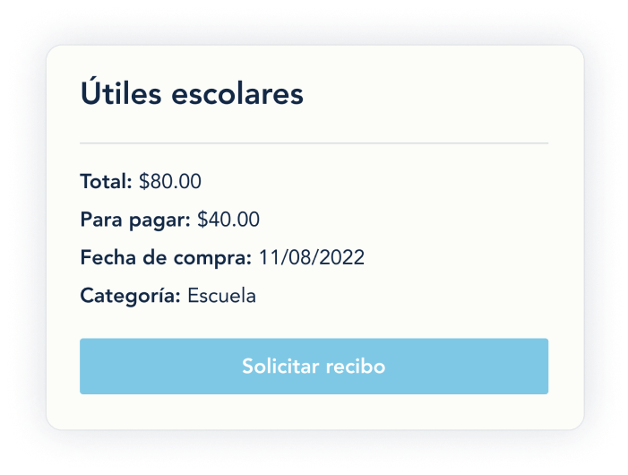 Solicitar recibos para gastos en OurFamilyWizard