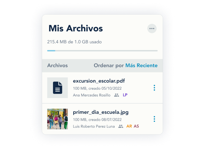 Archivos en MisArchivos en el Historial Familiar de OurFamilyWizard
