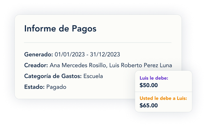 Informe de pagos en OurFamilyWizard