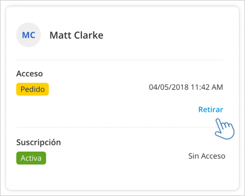 Retirar una solicitud de acceso