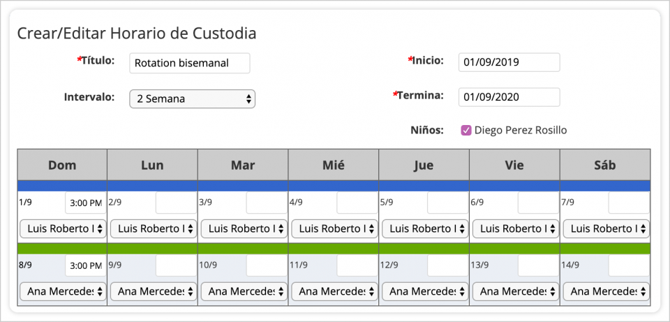 Rotación bisemanal