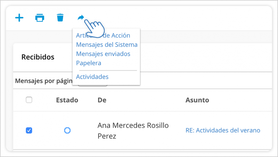 Mover mensajes a carpetas