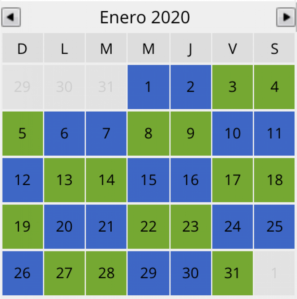 Horario de crianza repetitivo: 2-2-3