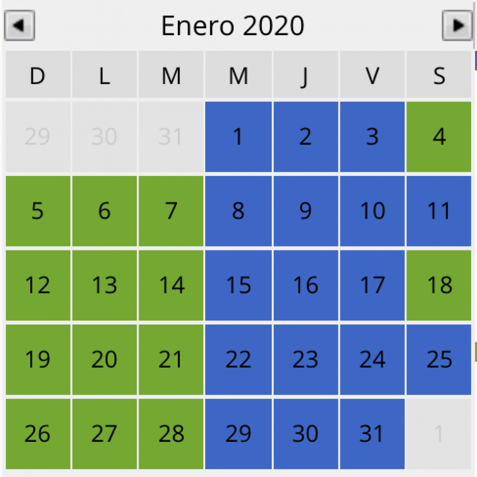 Horario de crianza repetitivo: 3-3-4-4