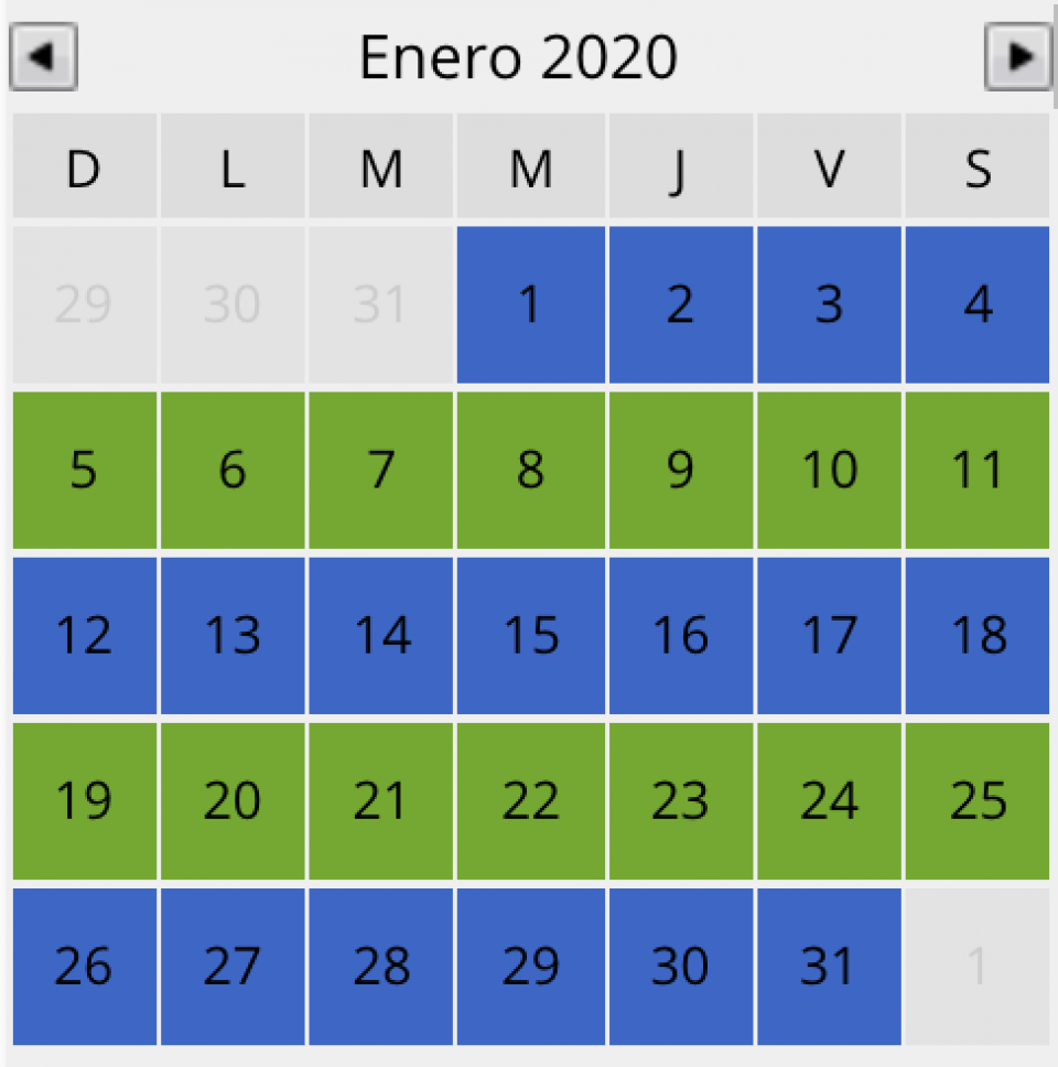 Semanas alternas
